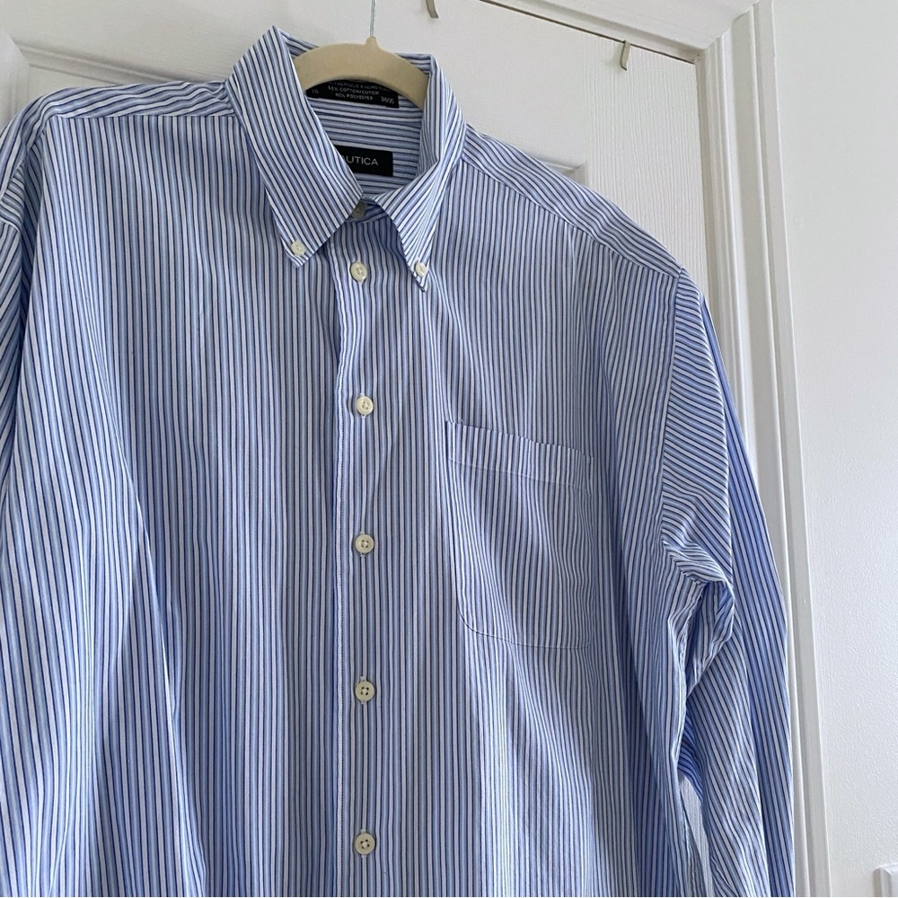 Nautica Light Blue Pinstripe Oversize Shirt